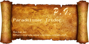 Paradeisser Izidor névjegykártya